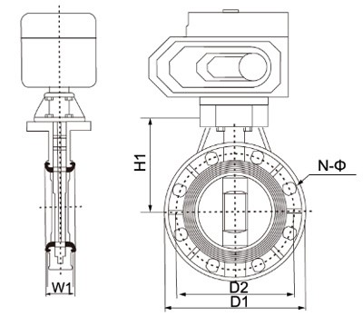 UPVC/CPVC 電動蝶閥(圖2)